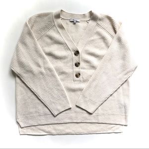 MADEWELL Ribbed Lyle Henley V-neck Sweater